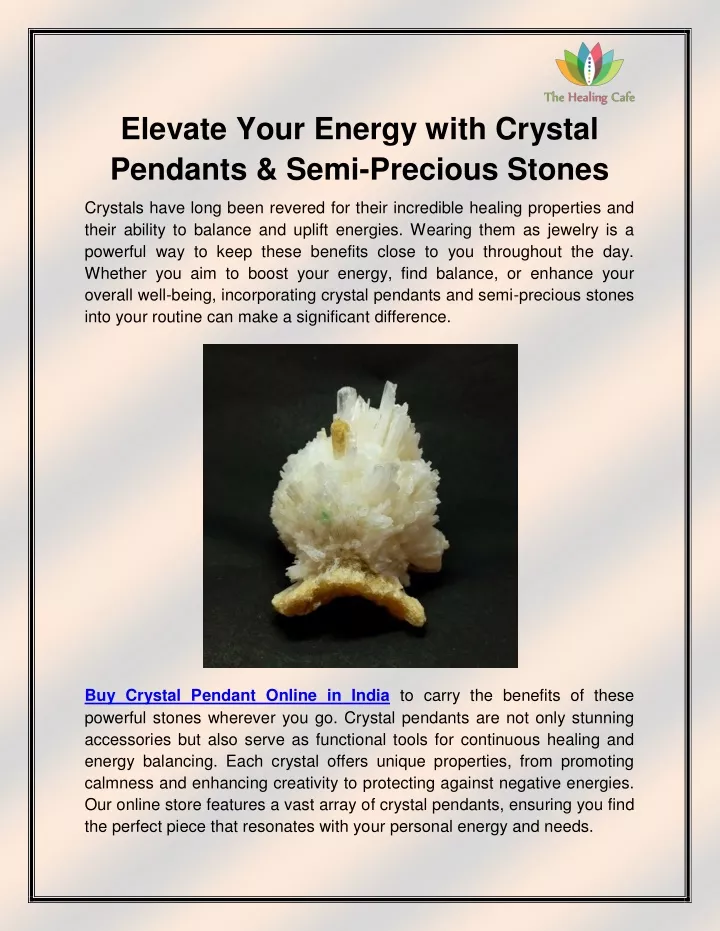 elevate your energy with crystal pendants semi