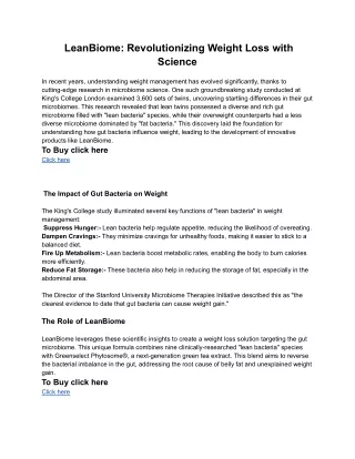 LeanBiome_ Revolutionizing Weight Loss with Science