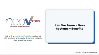 Join Our Team - Neev Systems - Benefits