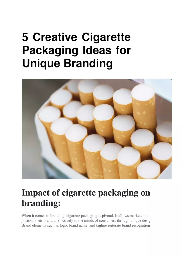 5 creative cigarette packaging ideas for unique