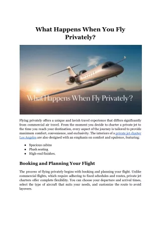 what happens when you fly privately