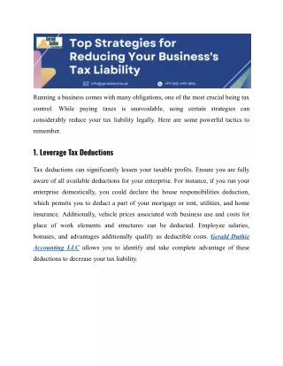 Top Strategies for Reducing Your Business's Tax Liability