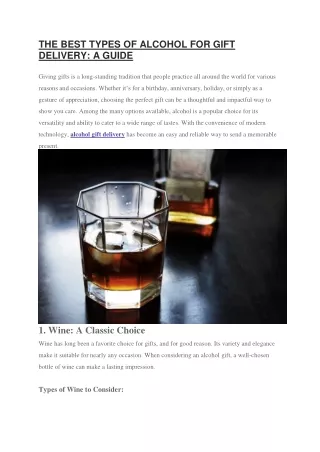 the best types of alcohol for gift delivery