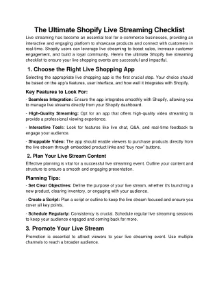 The Ultimate Shopify Live Streaming Checklist