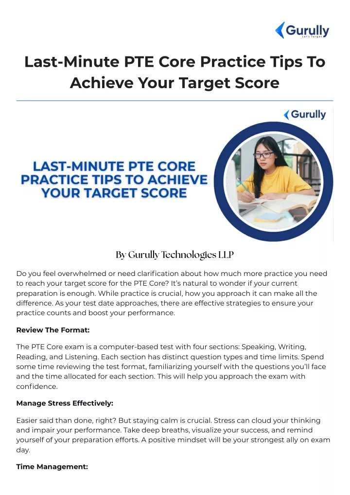 last minute pte core practice tips to achieve