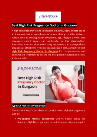 Best High Risk Pregnancy Doctor in Gurgaon