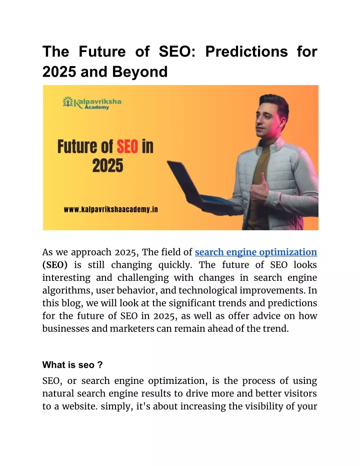 the future of seo predictions for 2025 and beyond