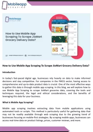 how to use mobile app scraping to scrape jiomart