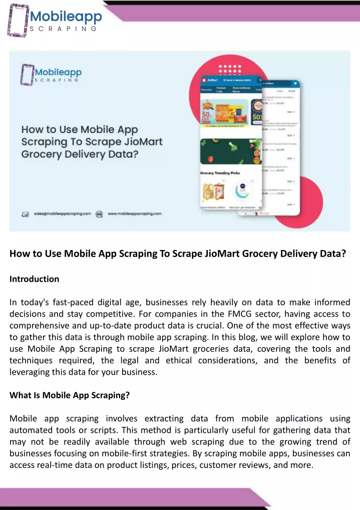 how to use mobile app scraping to scrape jiomart