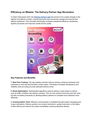 Efficiency on Wheels The Delivery Partner App Revolution