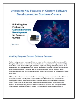 unlocking key features in custom software