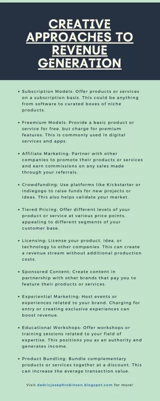creative approaches to revenue generation