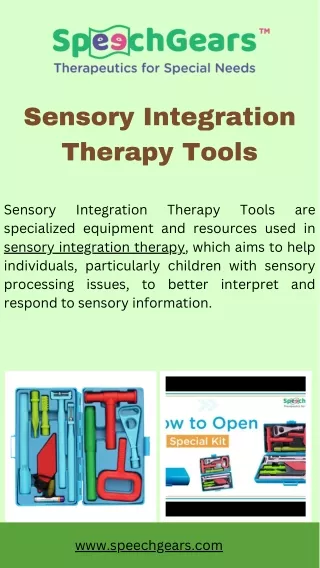 Sensory Integration Therapy Tools for Enhancing Sensory Processing