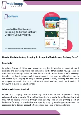 how to use mobile app scraping to scrape jiomart