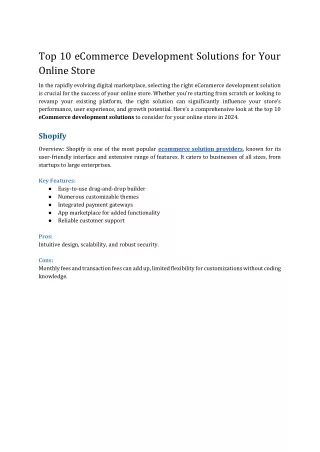 Top 10 eCommerce Development Solutions for Your Online Store (1)
