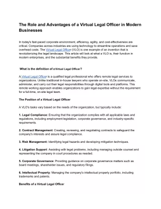 virtual legal officer