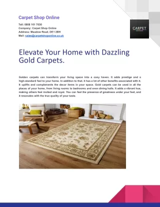 Elevate Your Home with Dazzling Gold Carpets.