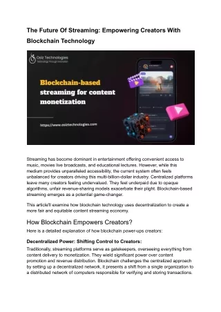 The Future Of Streaming_ Empowering Creators With Blockchain Technology