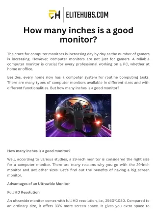 How many inches is a good monitor?