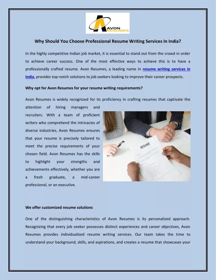 why should you choose professional resume writing