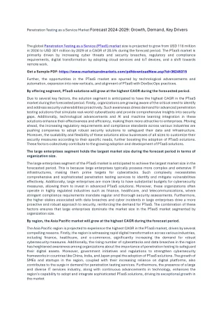 penetration testing as a service market forecast