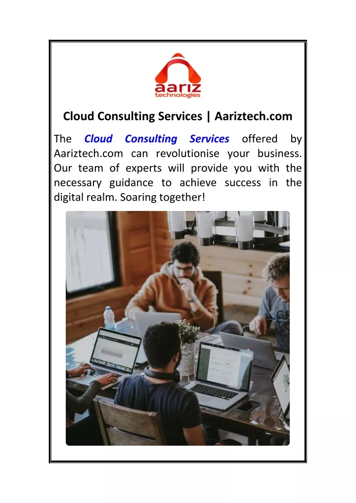 cloud consulting services aariztech com