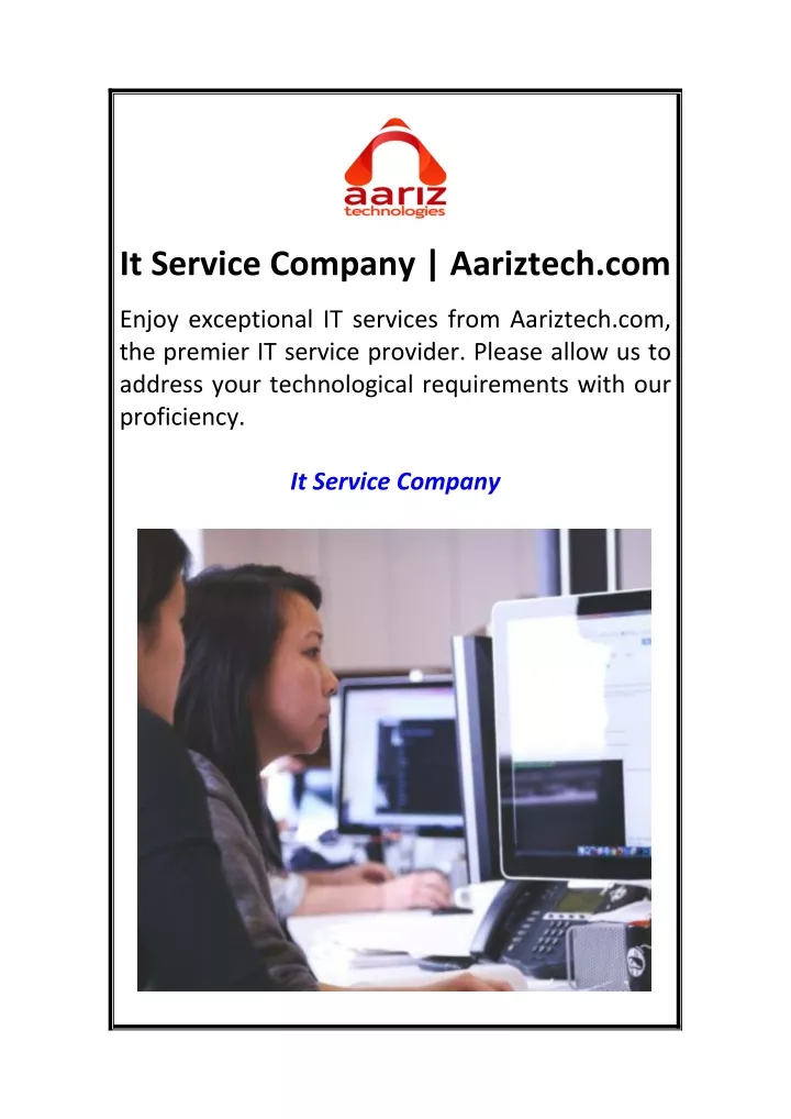 it service company aariztech com