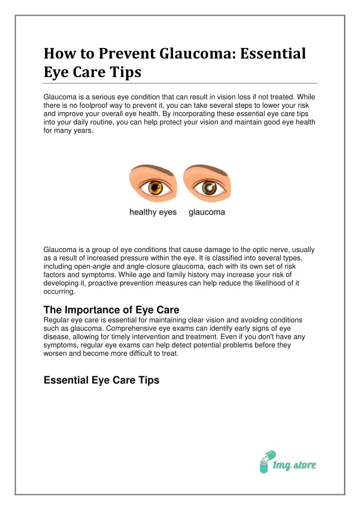 how to prevent glaucoma essential eye care tips