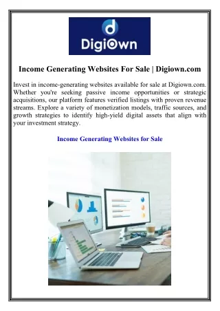 income generating websites for sale digiown com