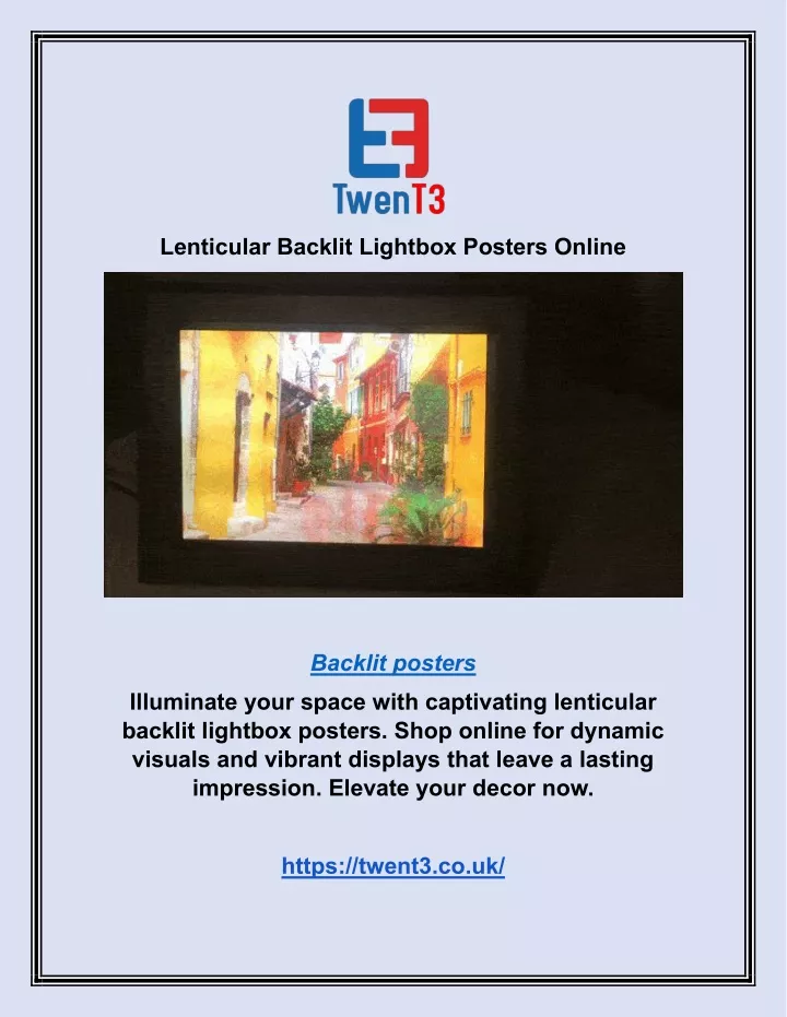 lenticular backlit lightbox posters online