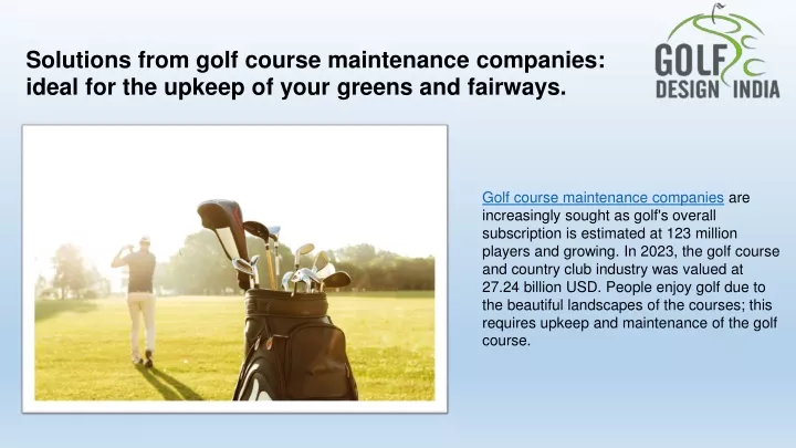 solutions from golf course maintenance companies