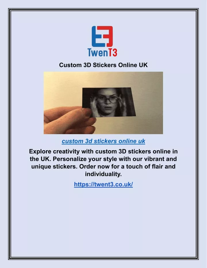 custom 3d stickers online uk