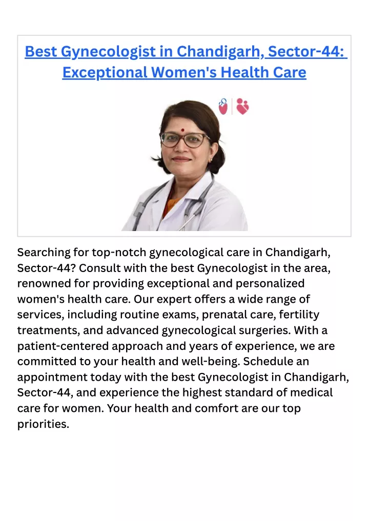 best gynecologist in chandigarh sector