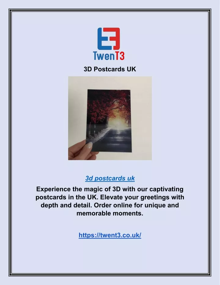 3d postcards uk