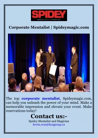 Corporate Mentalist  Spideymagic.com