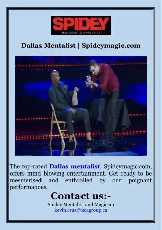 Dallas Mentalist  Spideymagic.com