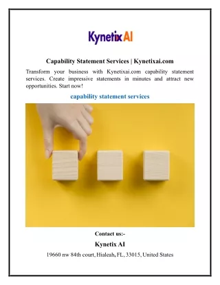 capability statement services kynetixai com