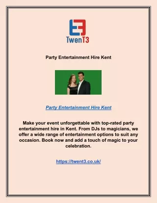 Party Entertainment Hire Kent