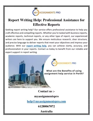 Report Writing Help Professional Assistance for Effective Reports