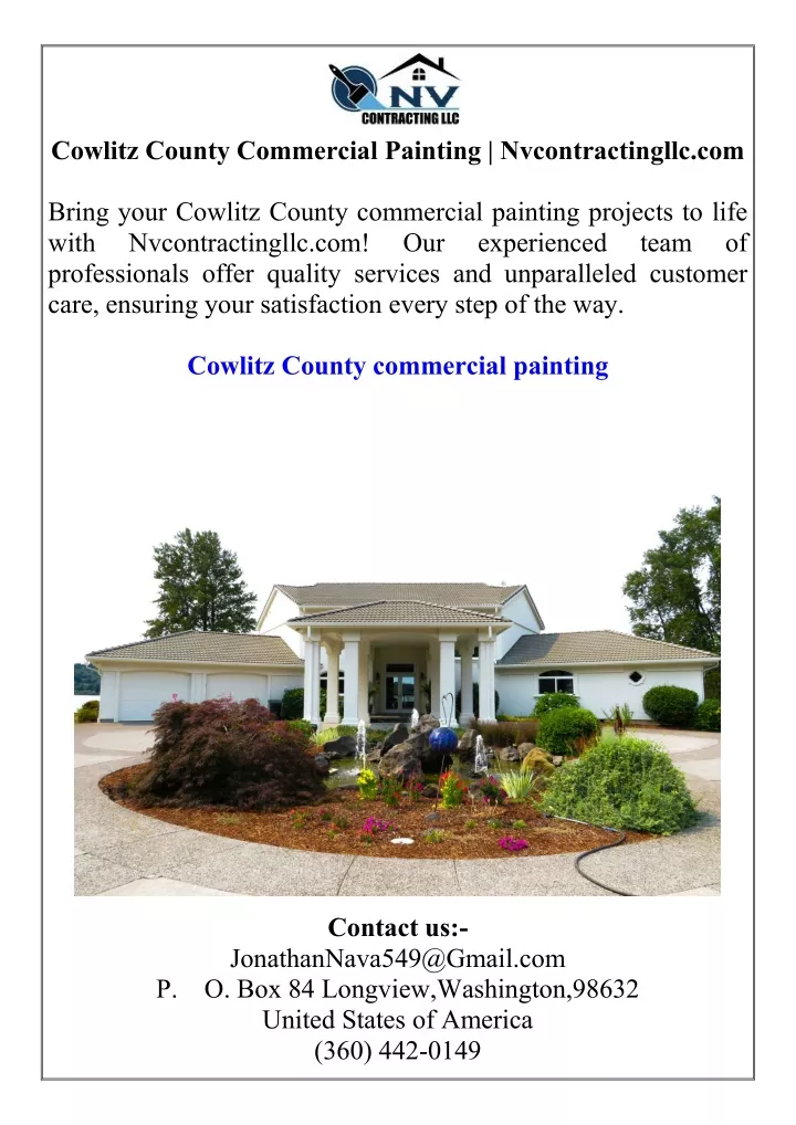 cowlitz county commercial painting