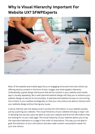 why is visual hierarchy important for website