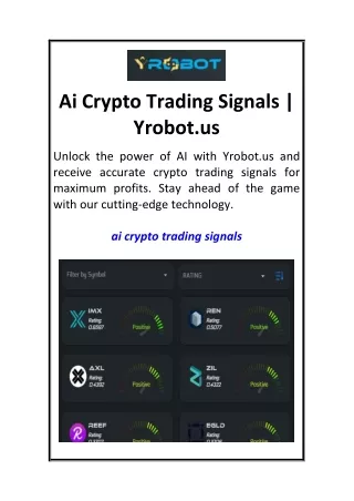 ai crypto trading signals yrobot us