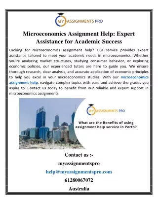 Microeconomics Assignment Help Expert Assistance for Academic Successs