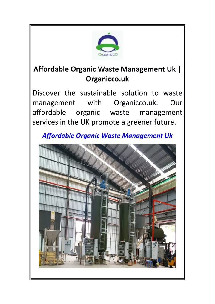 affordable organic waste management uk organicco