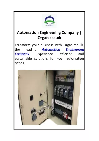 Automation Engineering Company  Organicco.uk