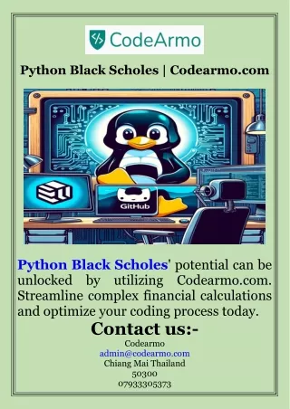 Python Black Scholes  Codearmo.com
