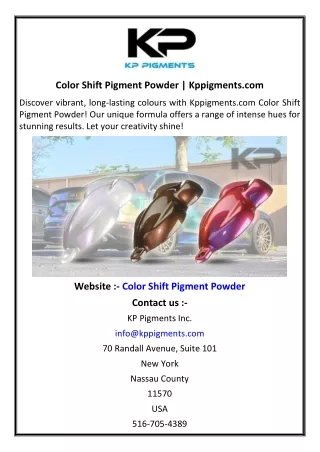 Color Shift Pigment Powder | Kppigments.com