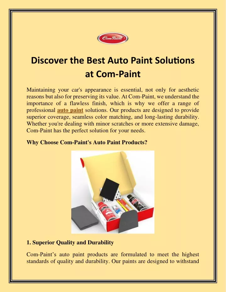 discover the best auto paint solutions