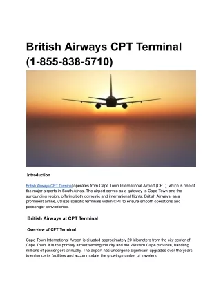 British Airways CPT Terminal