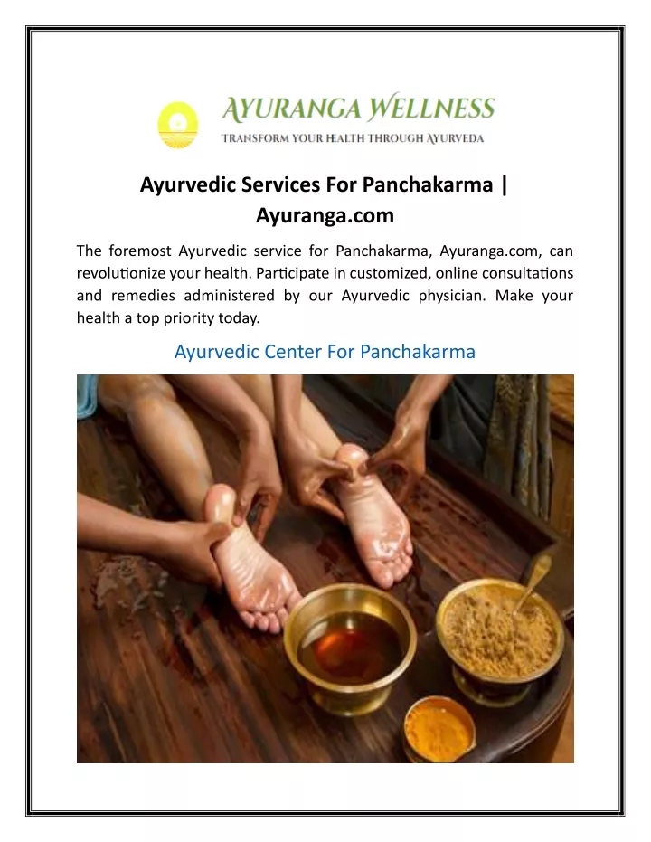 ayurvedic services for panchakarma ayuranga com